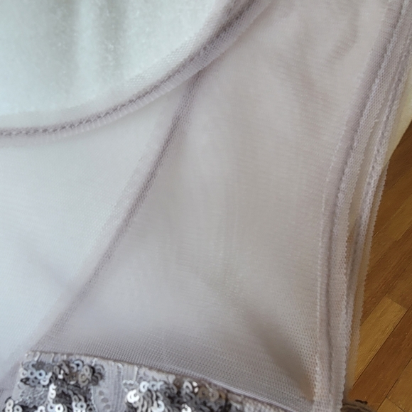 BCBG MaxAzria Gray Lace and Sequin Dress Size 0 - Picture 9 of 10
